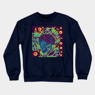 skull flower in pride butterfly ecopop pattern Crewneck Sweatshirt